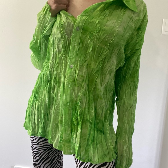 SOLD- Vintage neon Y2K blouse - Picture 5 of 10